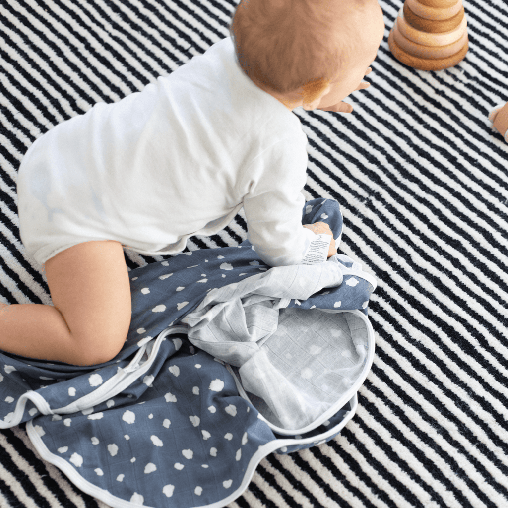 Musselin Schlafsack 0.5 TOG | Punkte Blau