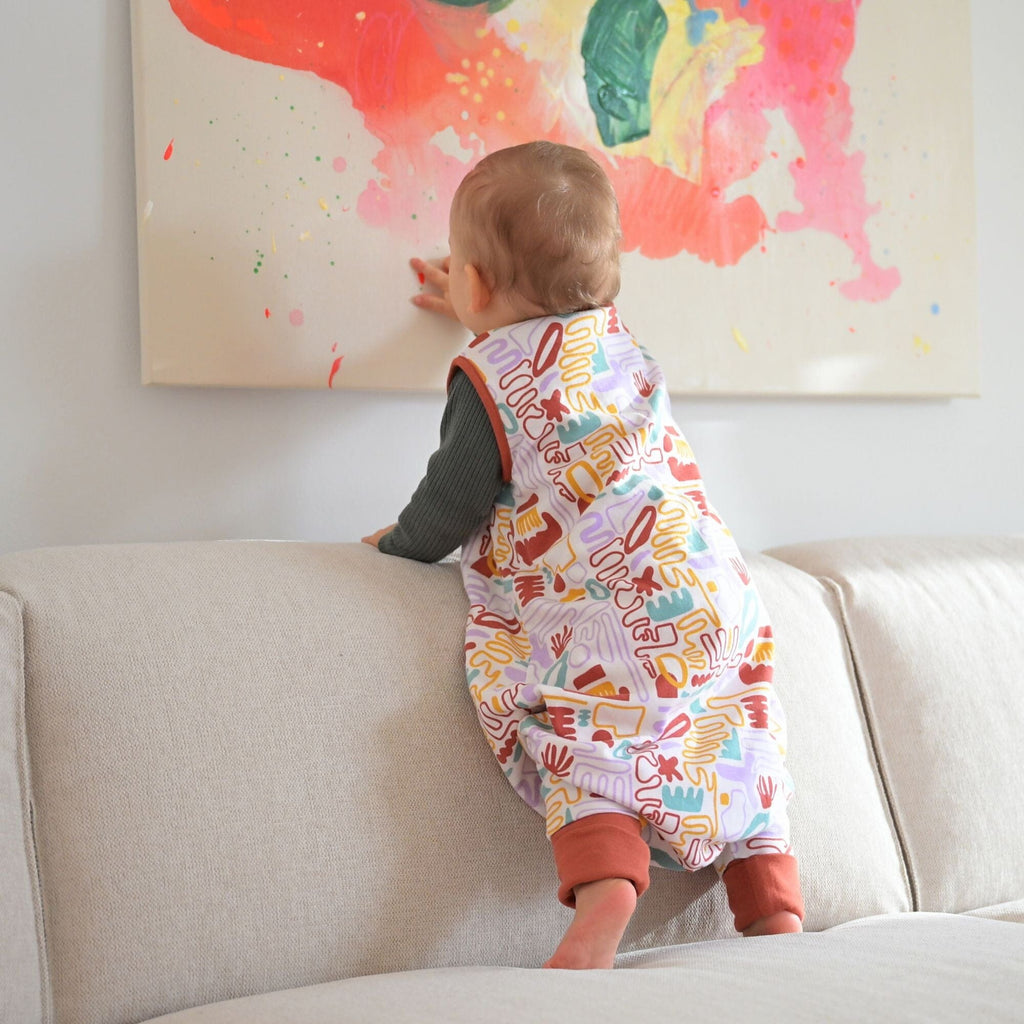 Schlafsack mit Füßen 1.0 TOG | Bunte Formen