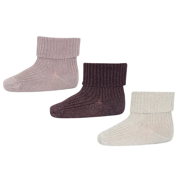 Ida Glitzersocken Maroon 3er-Pack