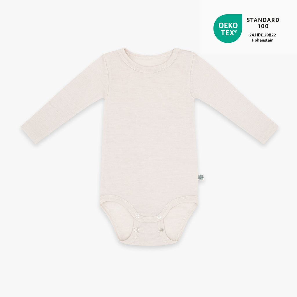 Merinowolle Langarm-Body | Essential Beige