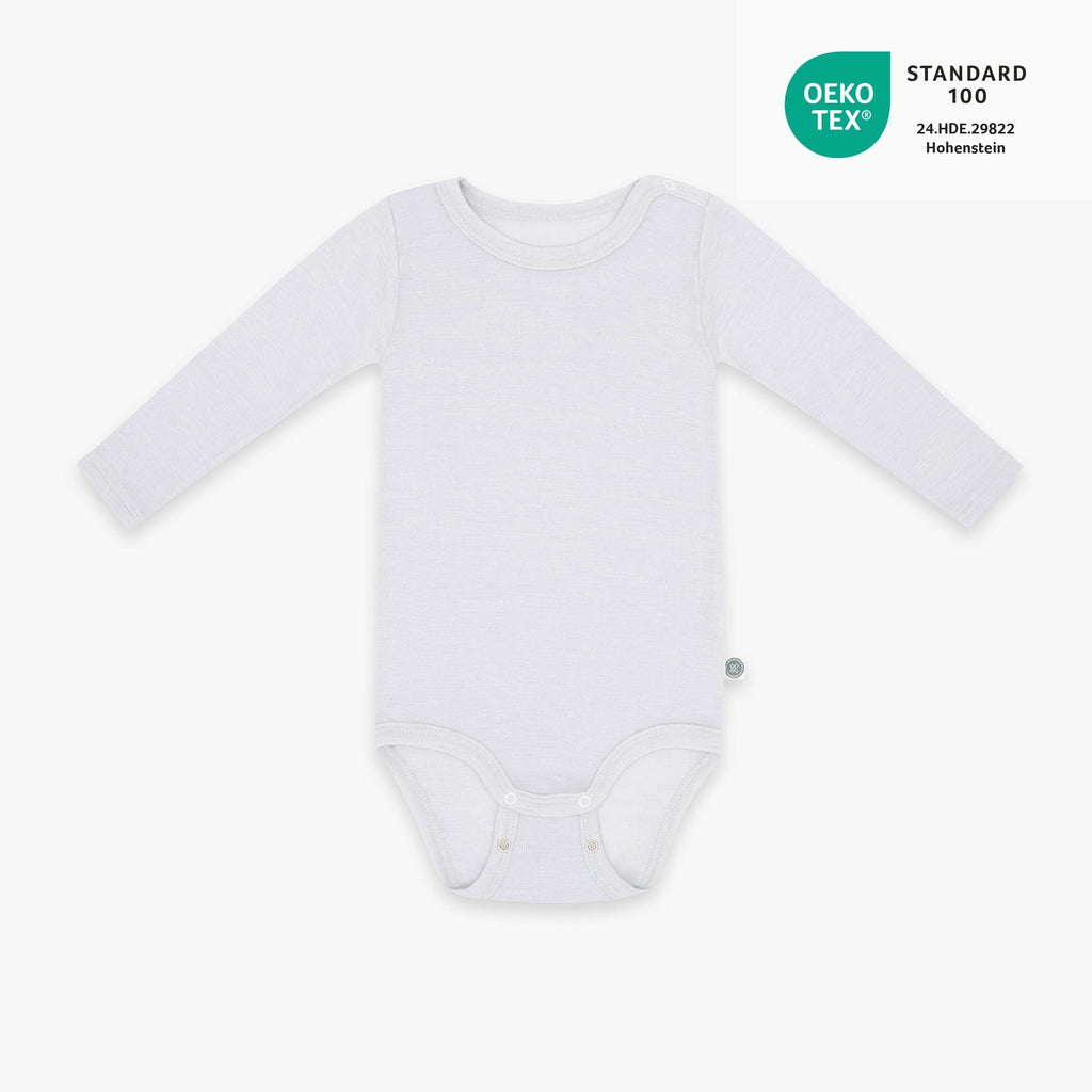 Merinowolle Langarm-Body | Essential Grau