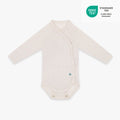 Merinowolle Langarm-Wickelbody | Essential Beige