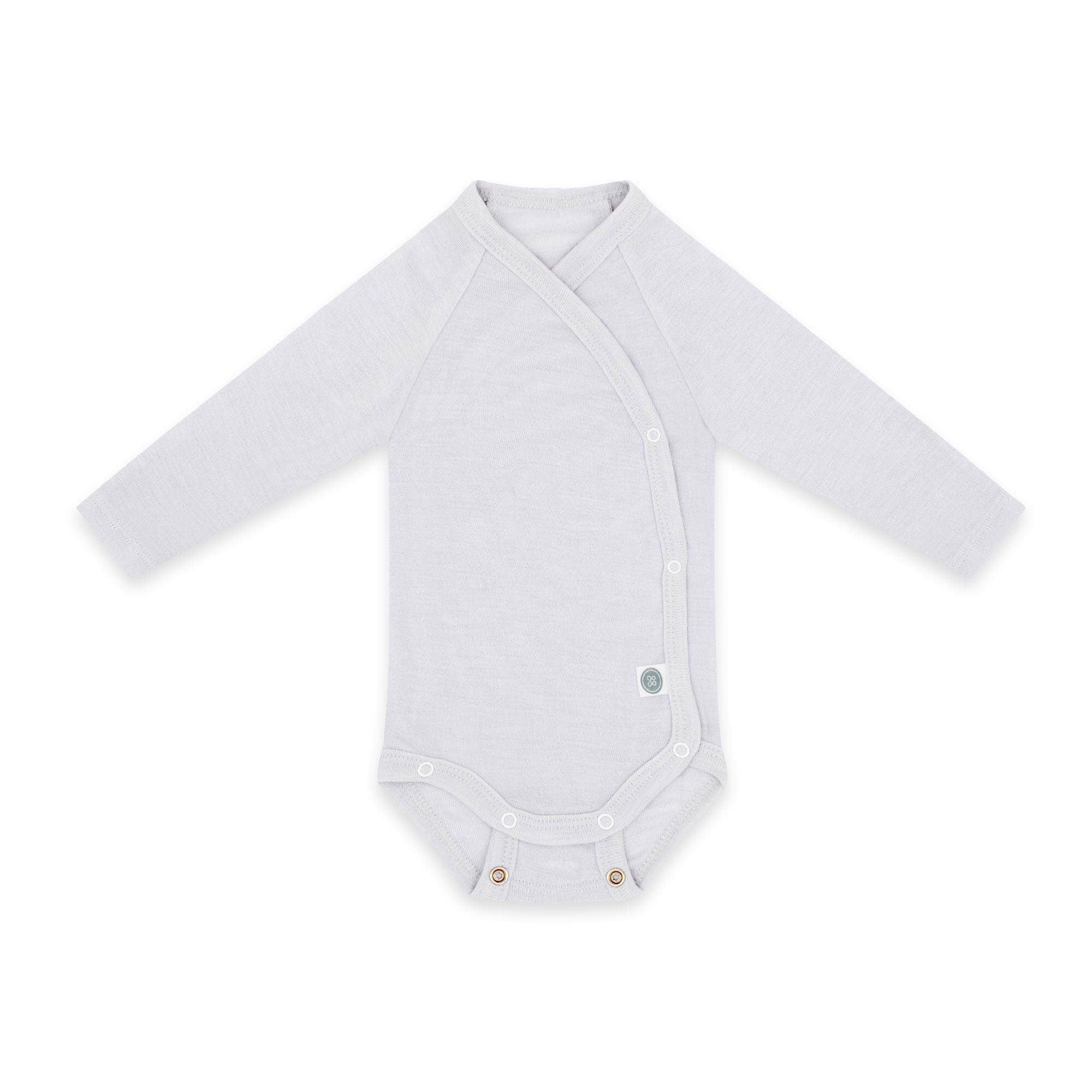 Merinowolle Langarm-Wickelbody | Essential Grau