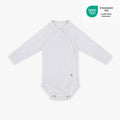 Merinowolle Langarm-Wickelbody | Essential Grau