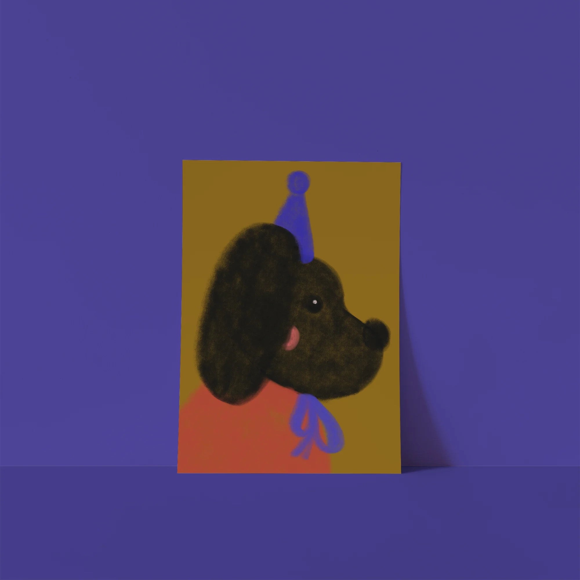 Postkarte "Goldhund"