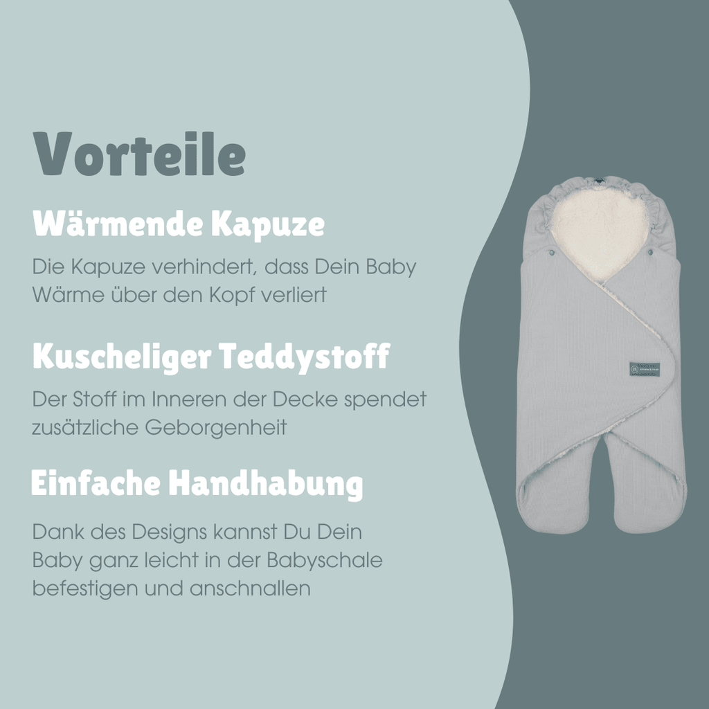 Einschlagdecke mit Füßen | Essential Grau