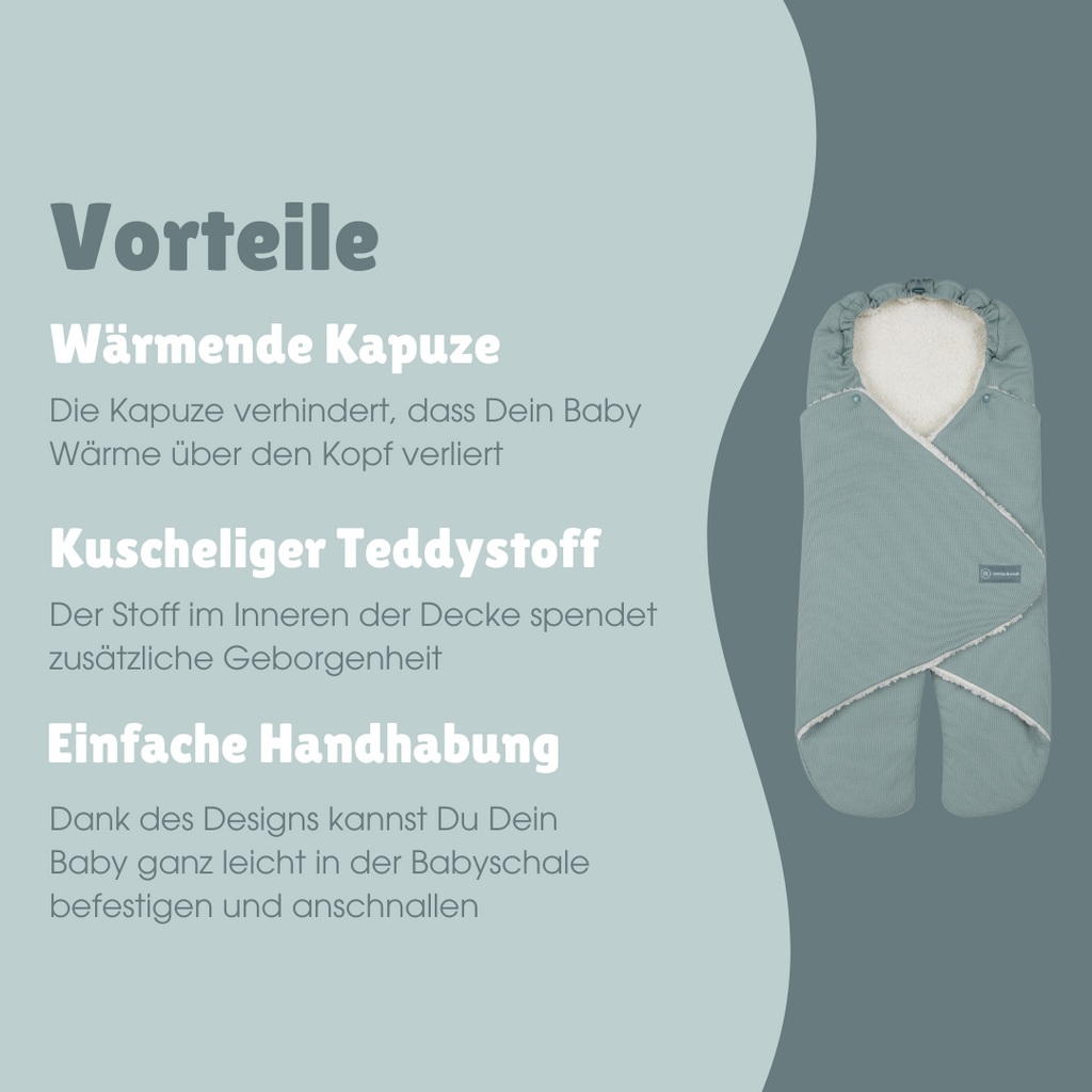Einschlagdecke mit Füßen | Essential Mint