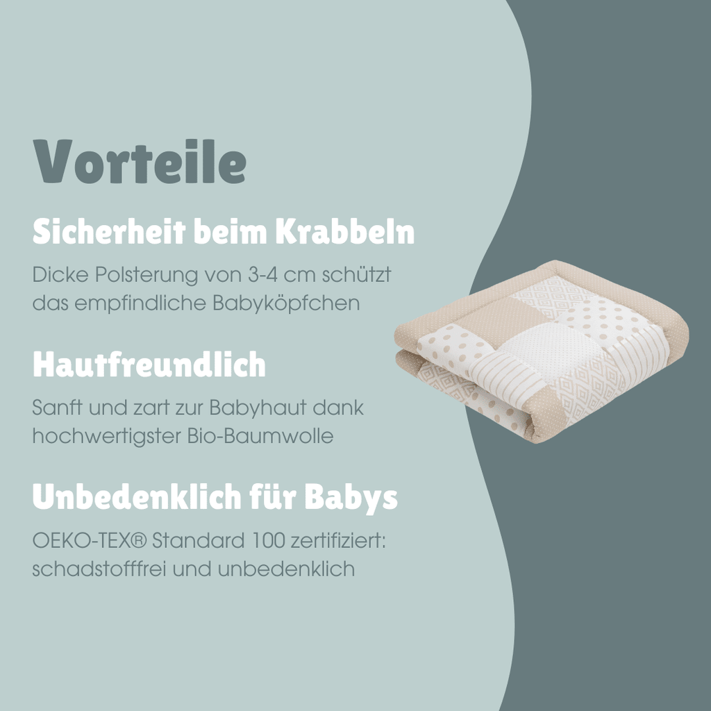 Patchwork Krabbeldecke | Essential Beige