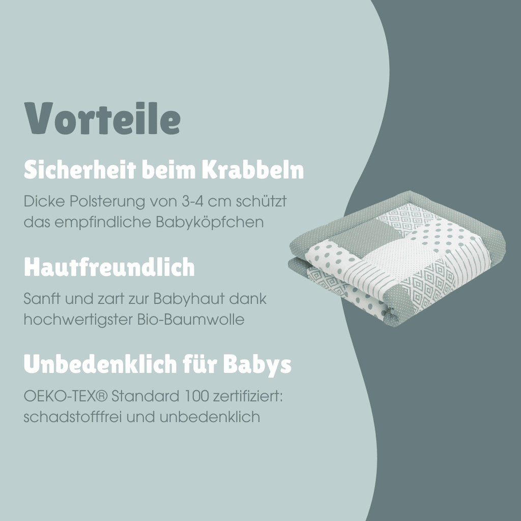 Patchwork Krabbeldecke | Essential Mint