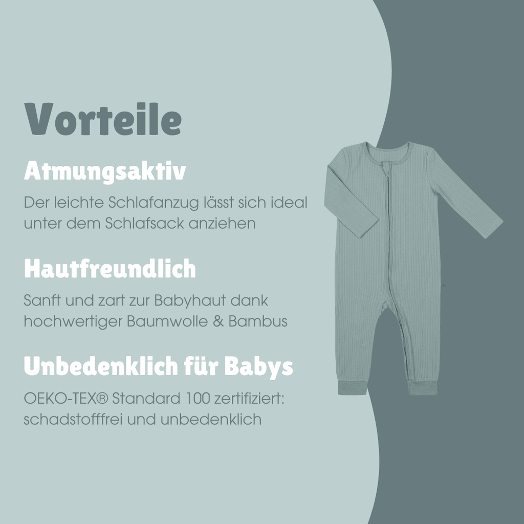 Schlafanzug mit Bündchen | Essential Mint
