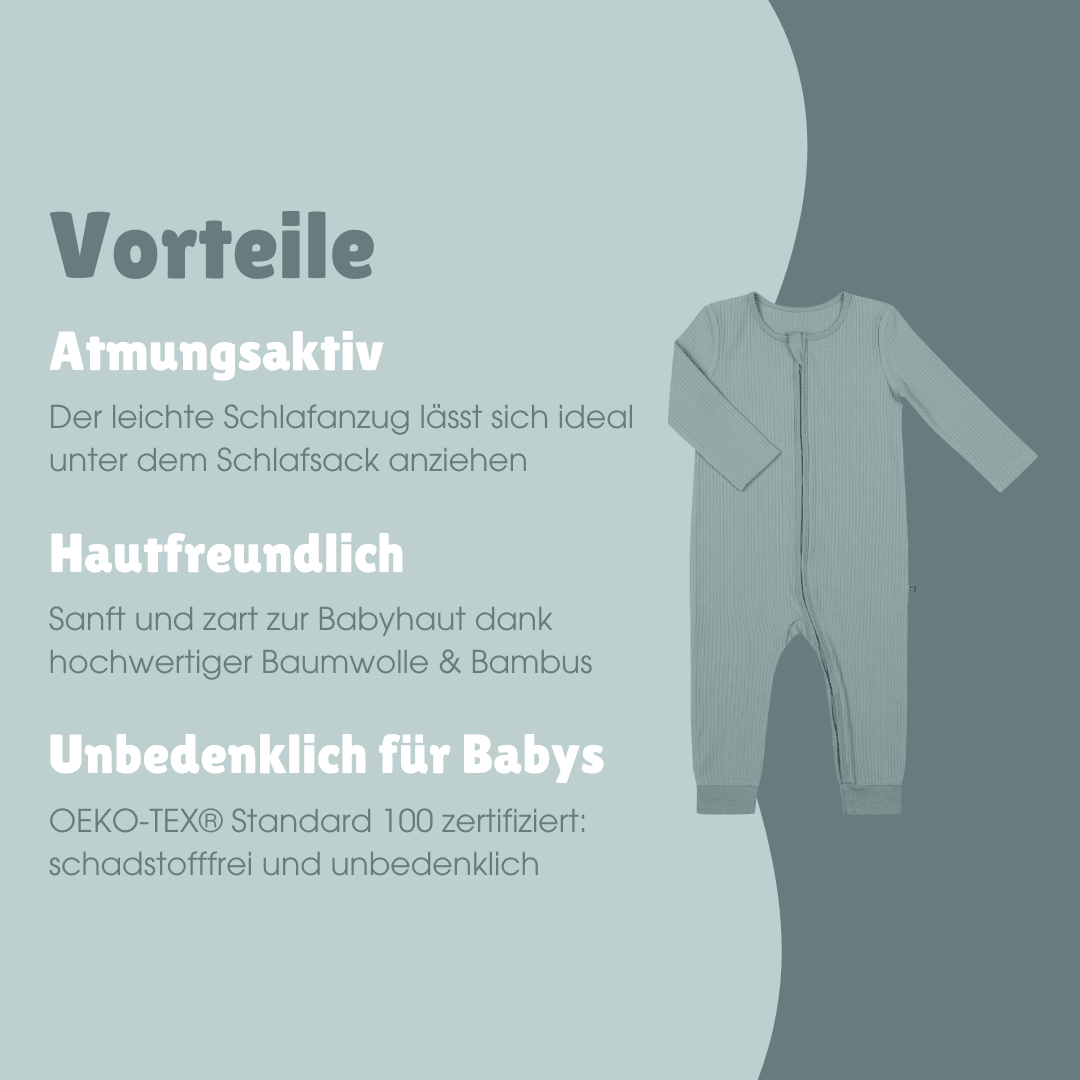 Schlafanzug mit Bündchen | Essential Mint