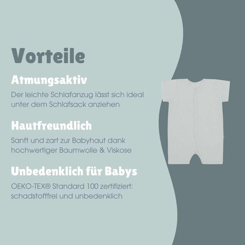 Schlafanzug kurz 1-teilig | Essential Grau