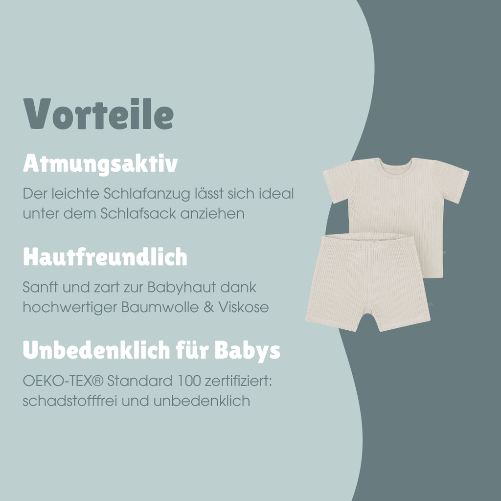 Schlafanzug kurz 2-teilig | Essential Beige