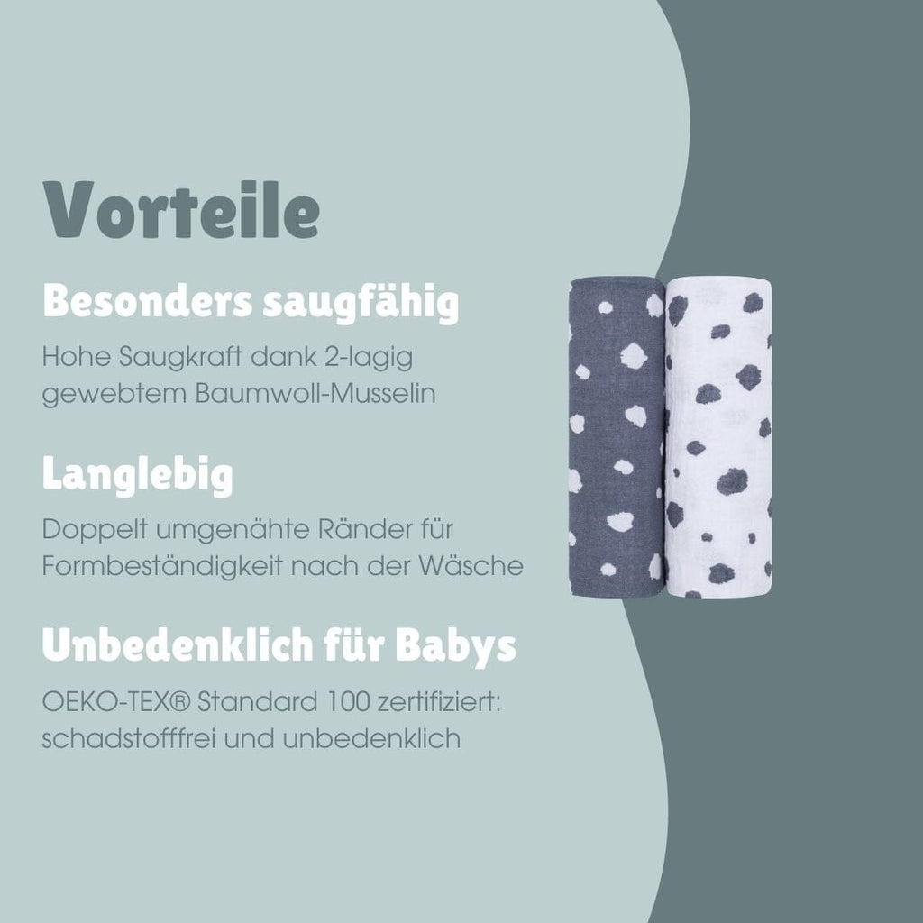 Spucktücher 2er Set | Punkte Blau