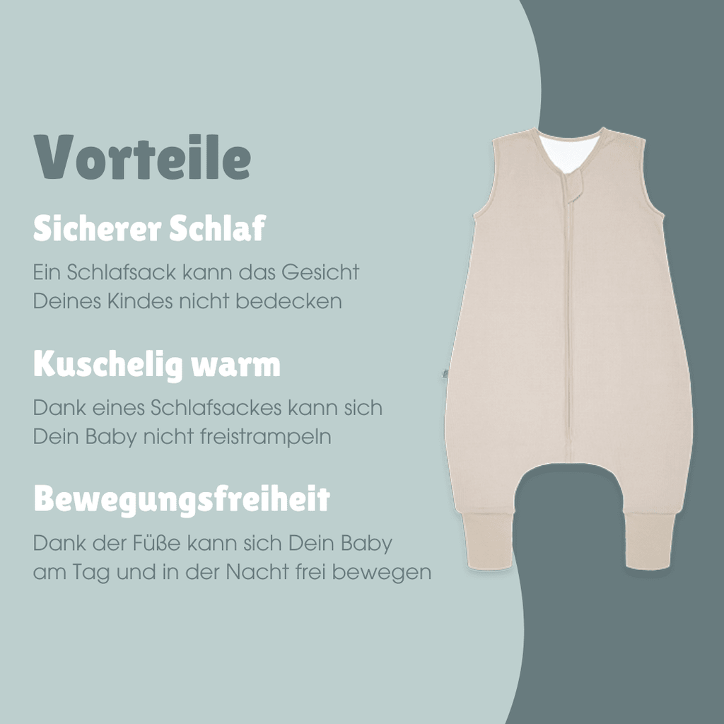 Schlafsack mit Füßen 1.0 TOG | Essential Beige
