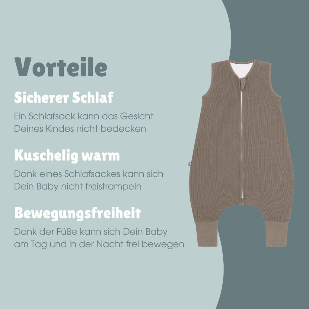 Schlafsack mit Füßen 1.0 TOG | Essential Taupe