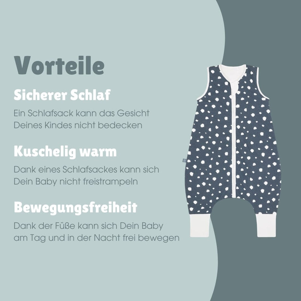 Schlafsack mit Füßen 2.5 TOG | Punkte Blau