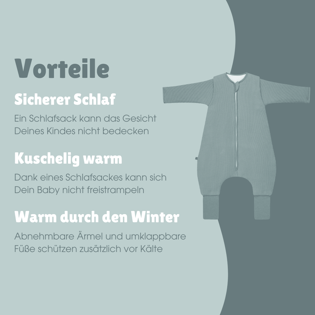 Schlafsack mit Umschlag-Fuß und Ärmel 3.5 TOG | Essential Mint