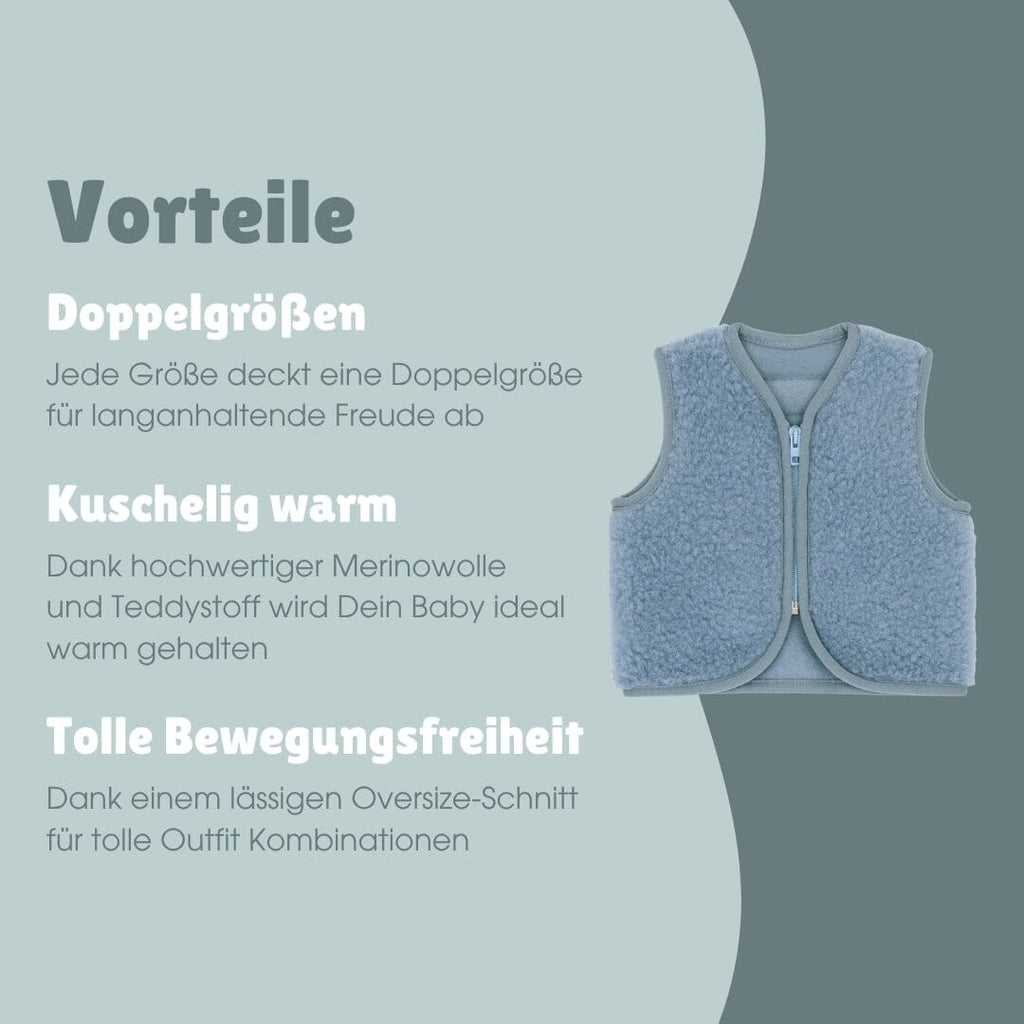 Merinowolle Weste für Babys | Essential Ice Blue