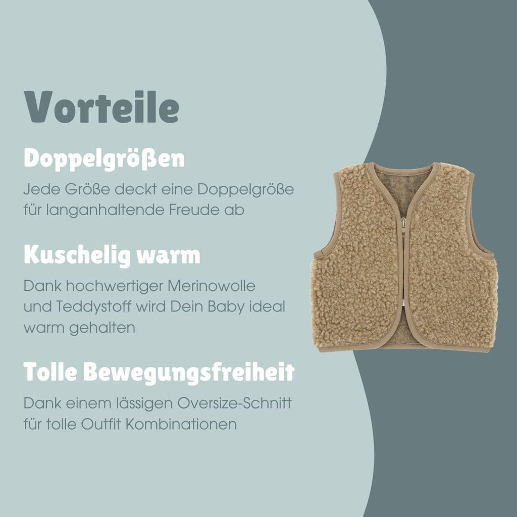 Merinowolle Weste für Babys | Essential Taupe