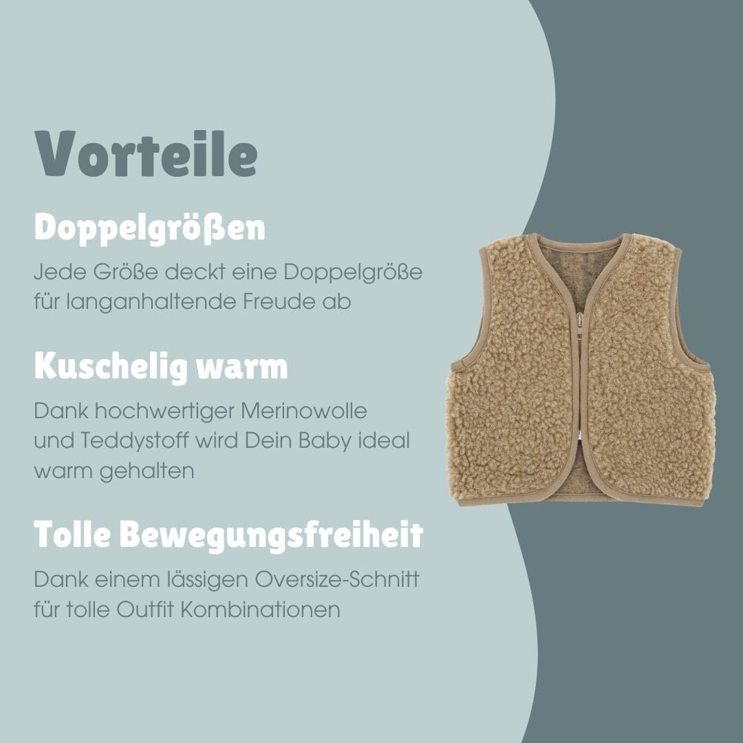 Merinowolle Weste für Babys | Essential Taupe