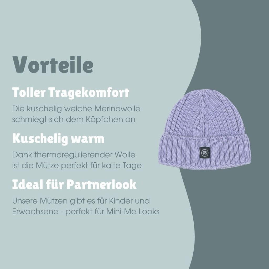 Babymütze aus Merinowolle  | Essential Lavendel