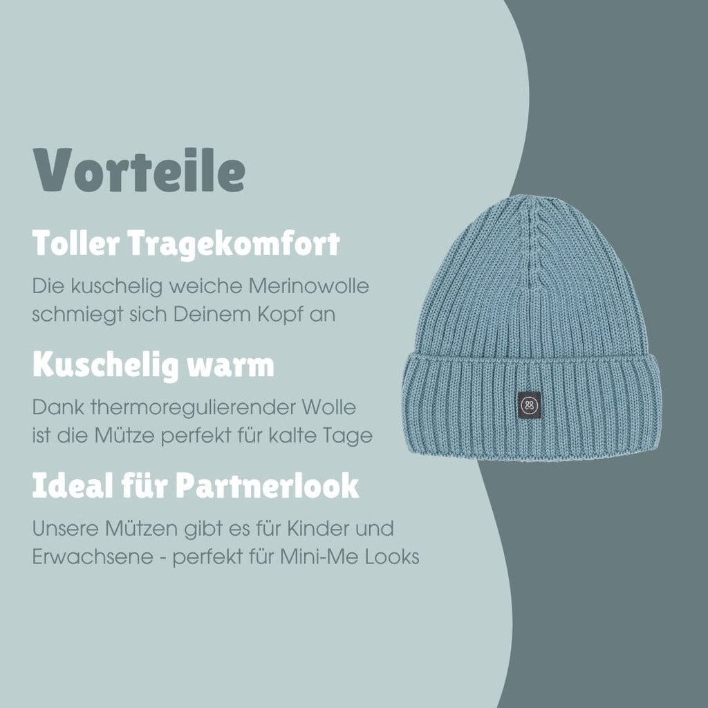 Merino Wollmütze Erwachsene | Essential Ice Blue