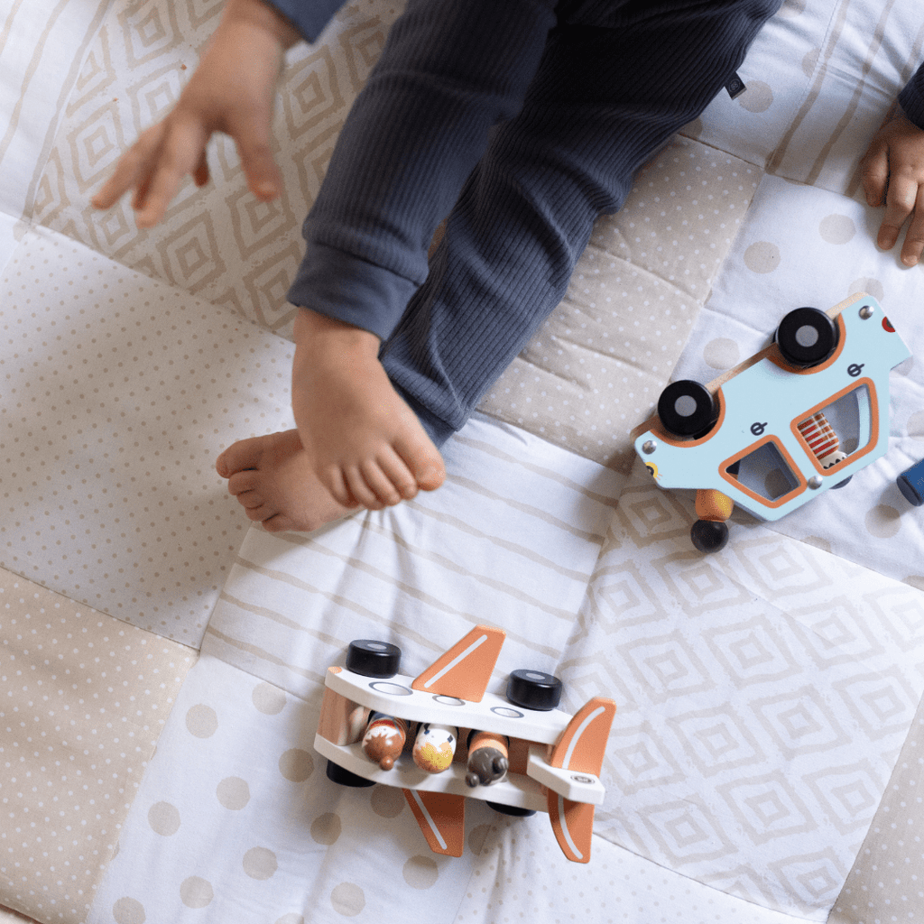 Patchwork Krabbeldecke | Essential Beige