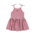 Isotta Trägerkleid Raspberry Check
