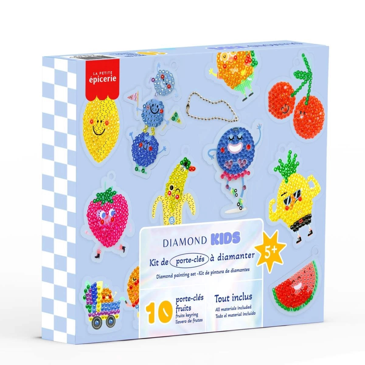 Diamond Painting Set Kids "Anhänger Früchte"