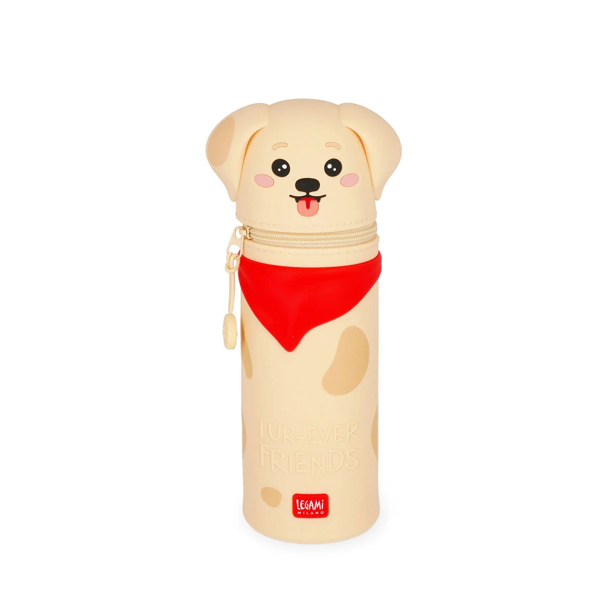 2-in-1-Federmäppchen aus Silikon Hund Golden