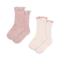 2 Pack Rüschen Socken rose/off white