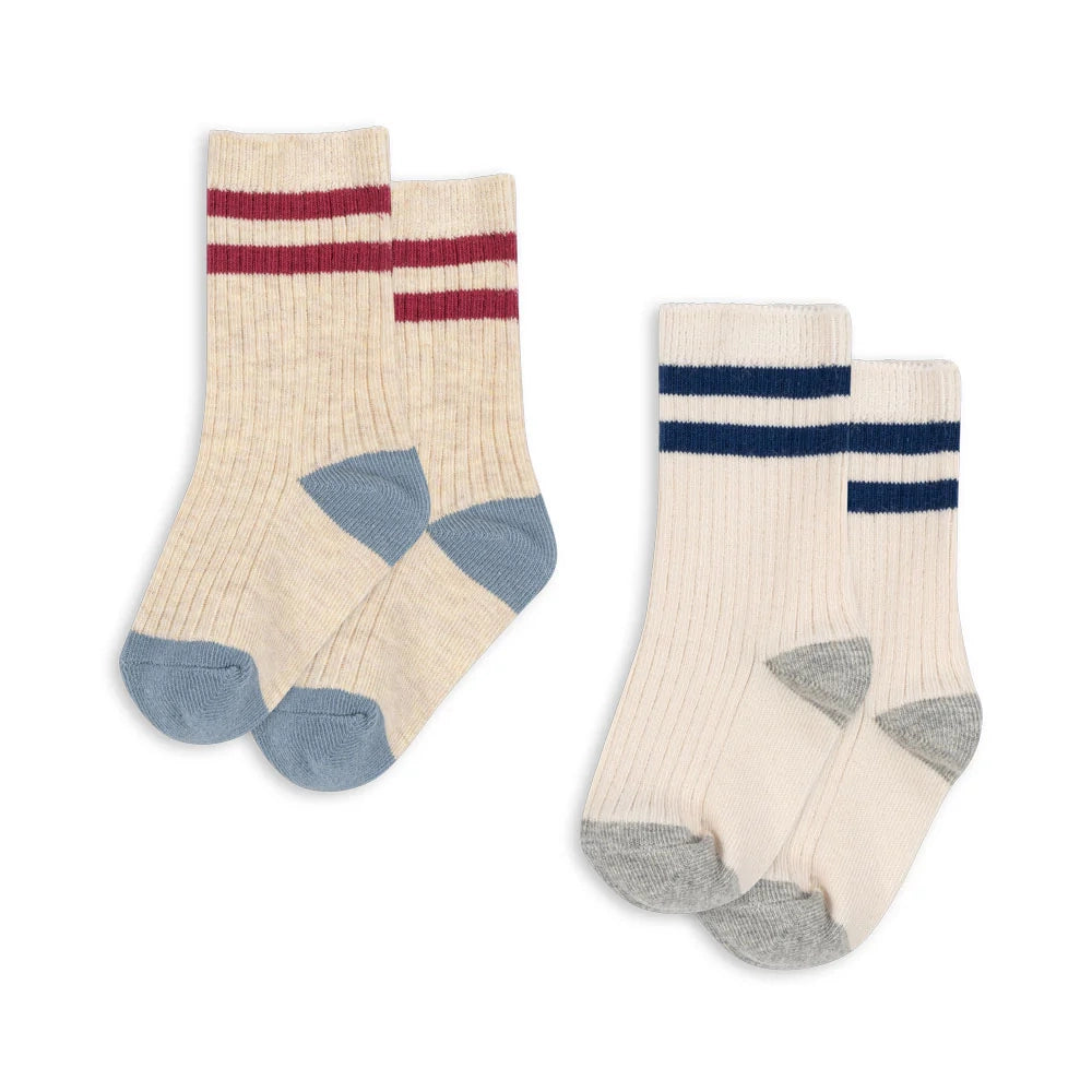 2 Pack Rib Socken off white/multi stripe