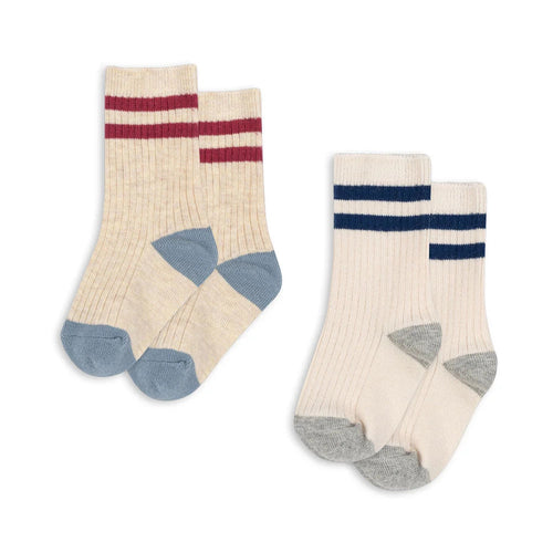 2 Pack Rib Socken off white/multi stripe