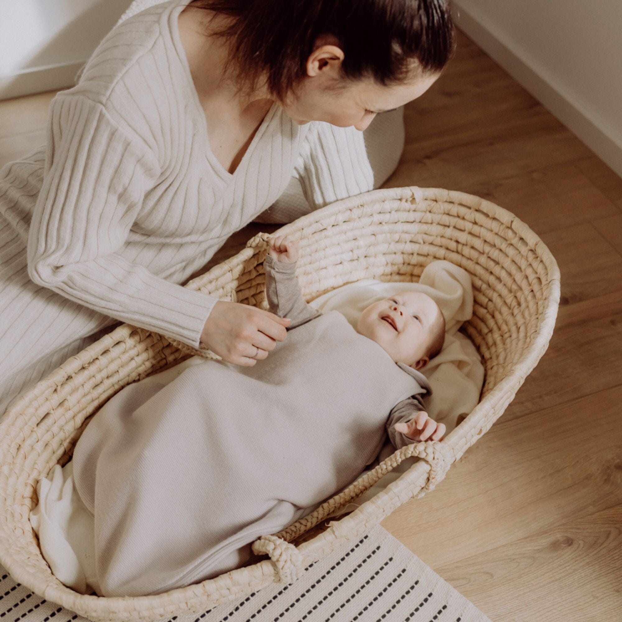 Babyschlafsack aus Merinowolle 1.0 TOG | Essential Beige