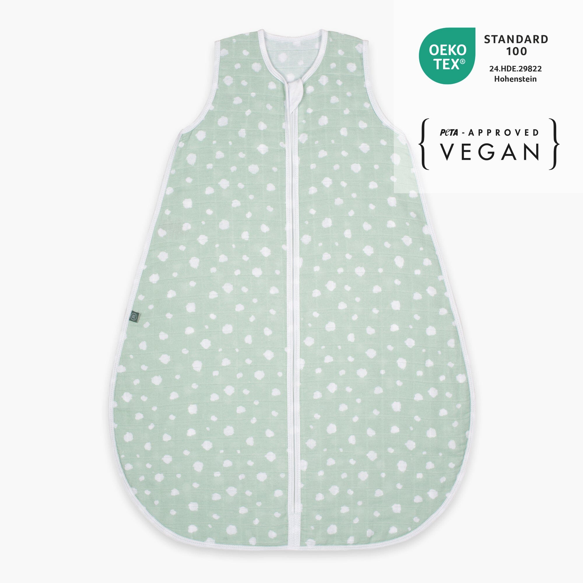Musselin Schlafsack 0.5 TOG | Punkte Mint