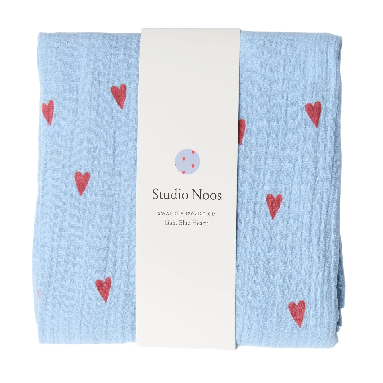 Light Blue Hearts Swaddle Large