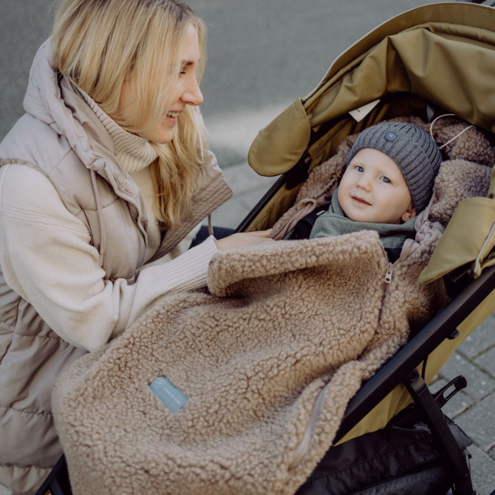 Fußsack aus Merinowolle | Essential Taupe