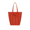 Tote Bag Elisa "Stripes Brown / Tomato"