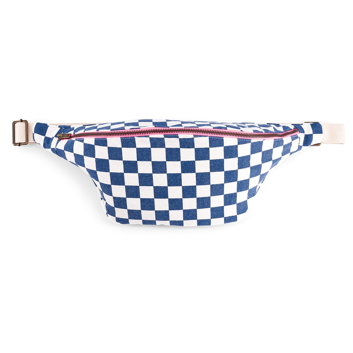Hipbag "Checks Ecru/Blue"